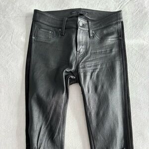 Marc Jacobs Black Leather Pants with Suede Side Panels